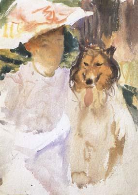 John Singer Sargent Woman with Collie (mk18) oil painting image